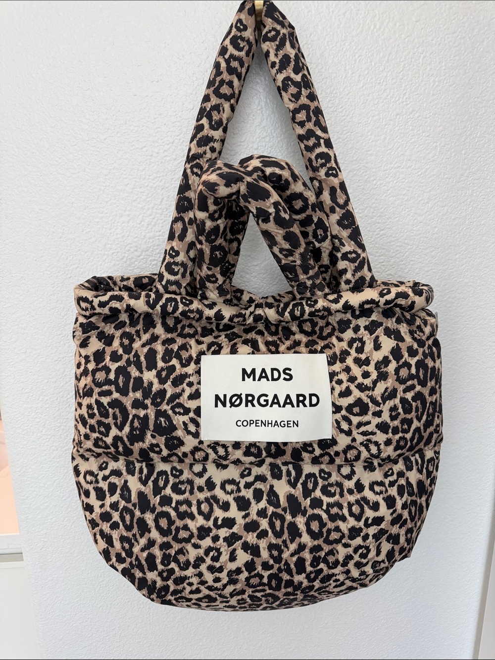 Mads Nørgaard Leopard-Print Puffer Tote